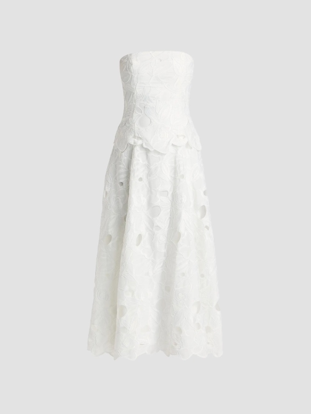 As It May Isla Strapless Lace Midi-Dress